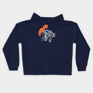 Tiger   |   Hand Drawn Illustration   |   With Lettering Kids Hoodie